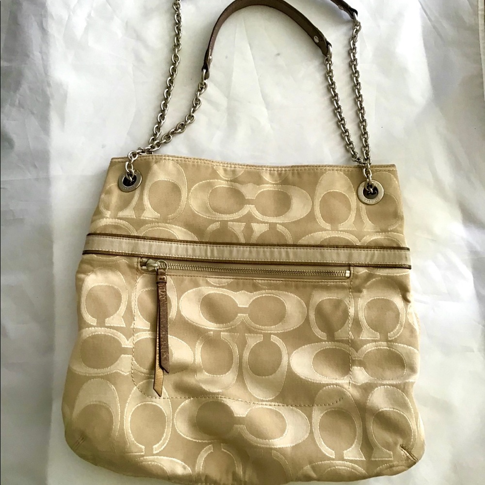 Coach Signature Poppy Jacquard #21161 Tote Purse